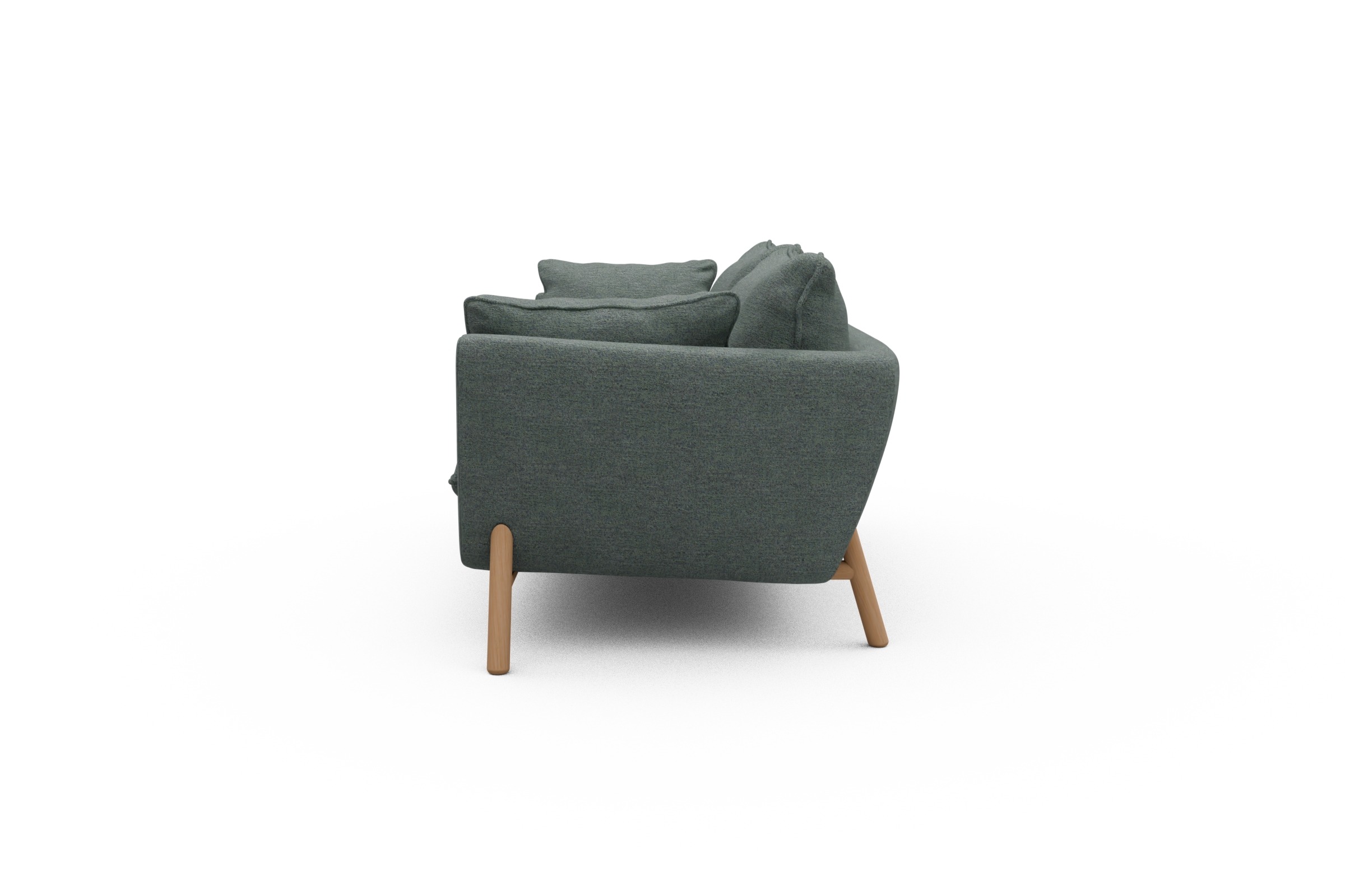 Sofa Emil PREMIUM 2-Sitzer Beinfarbe Eiche Natur Carreno-Ice-Blue