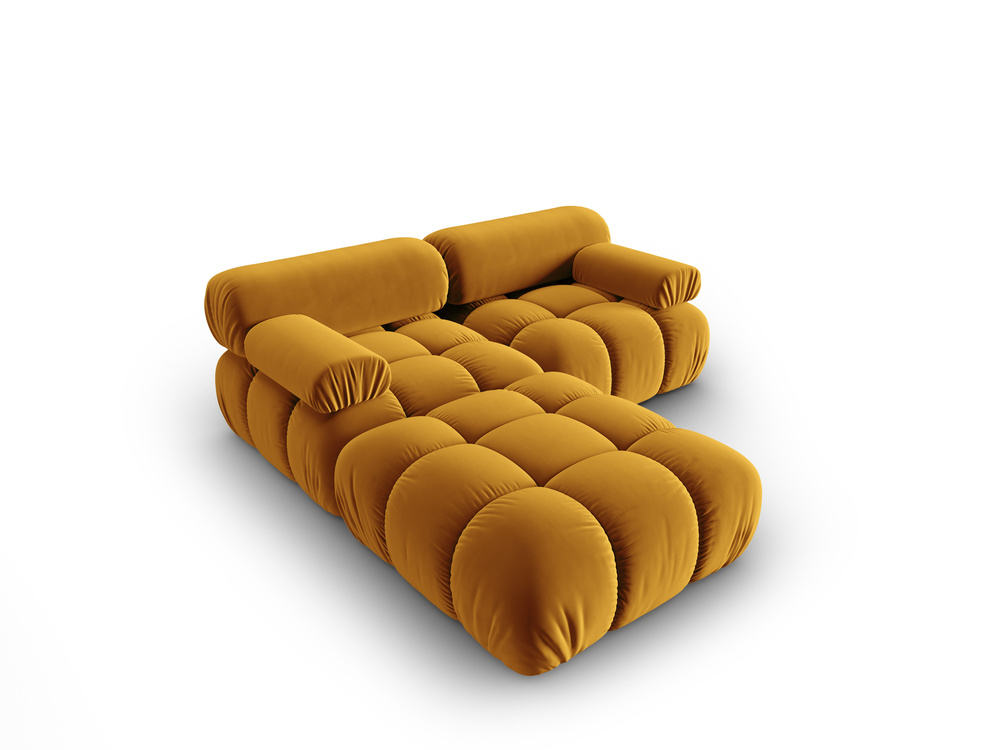 Cosmopolitan Design Modulares Ecksofa Cortina 3-Sitzer Samt Bluvel Gelb
