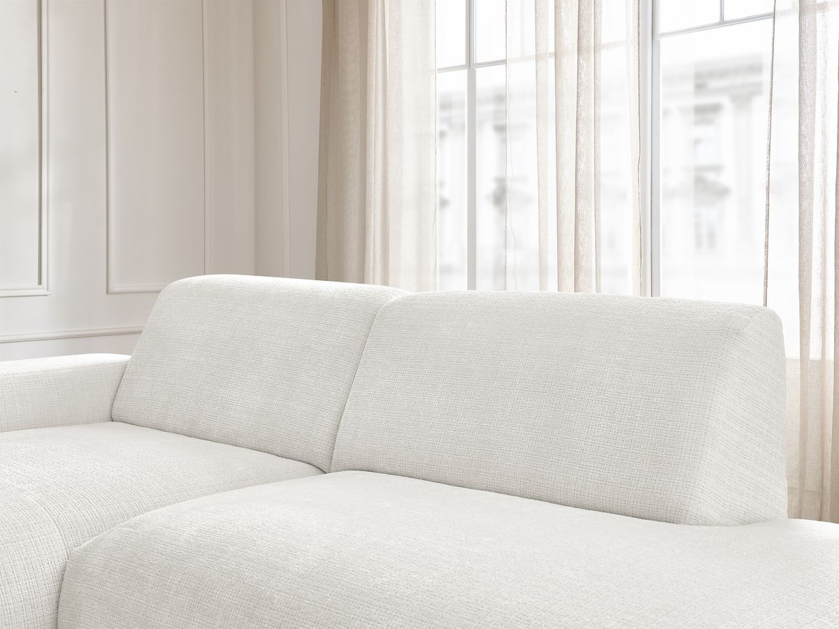 Bobochic Sirius Ecksofa 405 × 170 cm Strukturstoff Weiß Ecke links