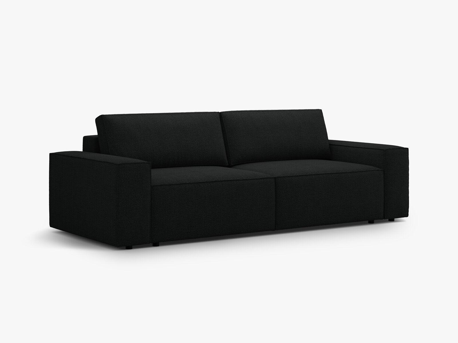 Micadoni Schlafsofa Jodie 3-Sitzer Boucle Baloo Schwarz