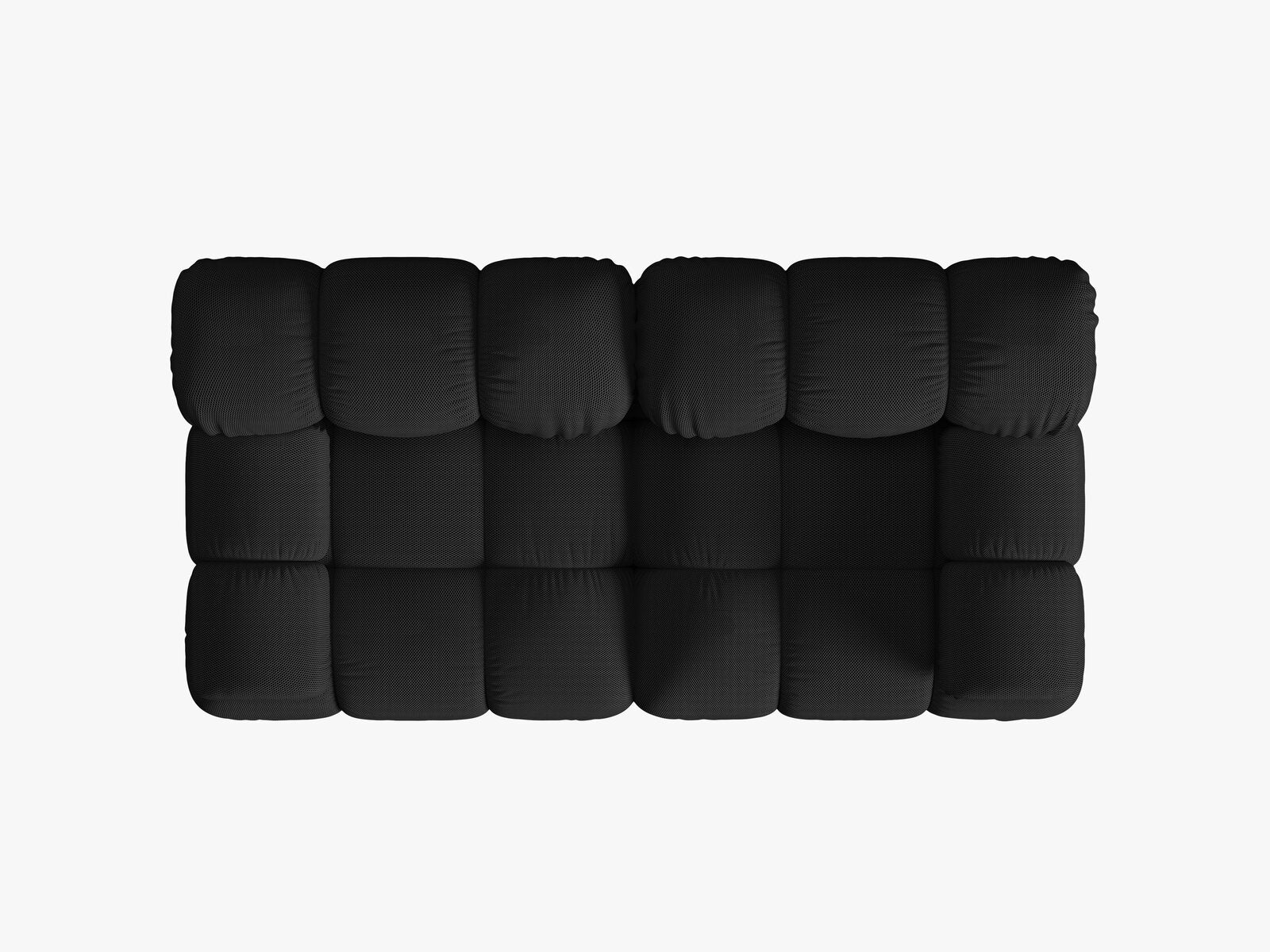 Micadoni Modulares Sofa Bellis 2-Sitzer 3D-Stoff Sonic Schwarz