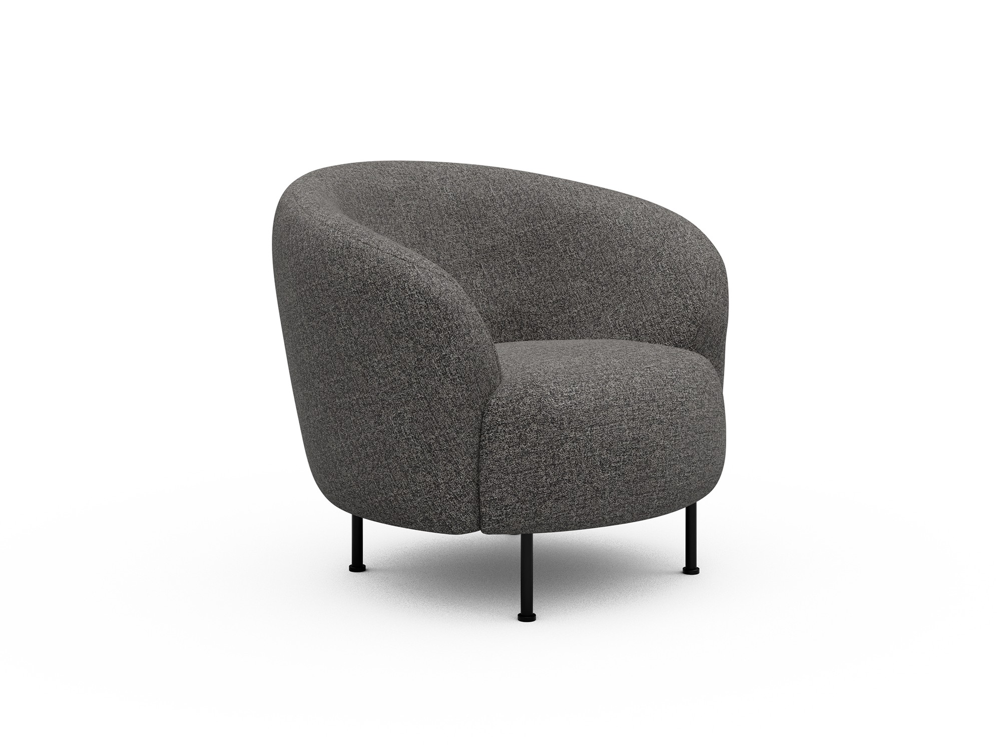 Sessel Ronda Metallbeine Schwarz Boucle Carreno 772-Salt-and-Pepper
