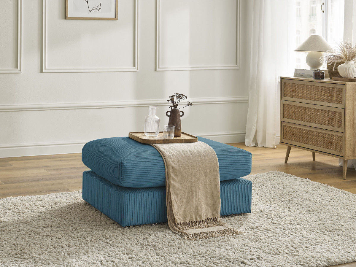 Bobochic Paris Pouf Cordsamt Hellblau
