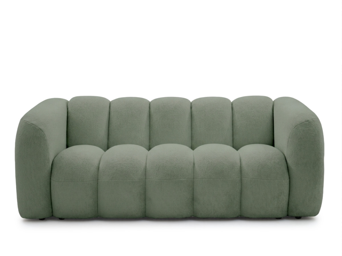 Bobochic Curvy Sofa 3-Sitzer Kunstfell Grün