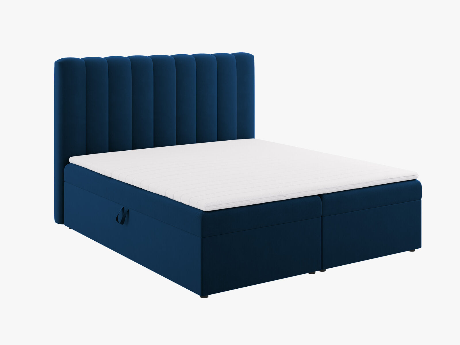 Micadoni Boxspringbett Kelp Samt Königsblau 160x200