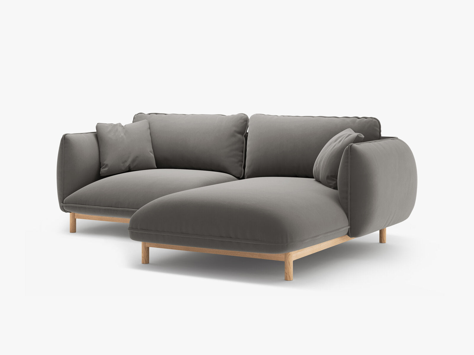 Micadoni Ada Ecksofa 3-Sitzer Rechts Samt Casino Grau