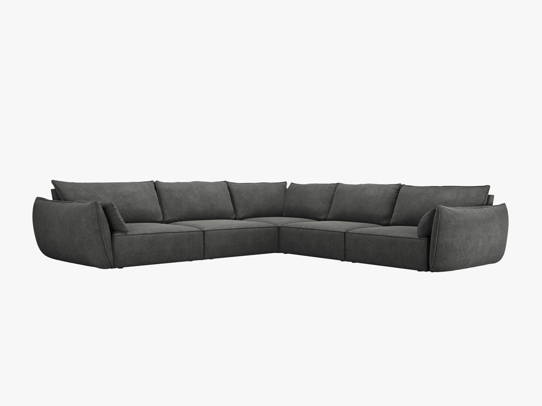 Micadoni Ecksofa Kaelle 7-Sitzer Chenille Over The Horizon Dunkelgrau