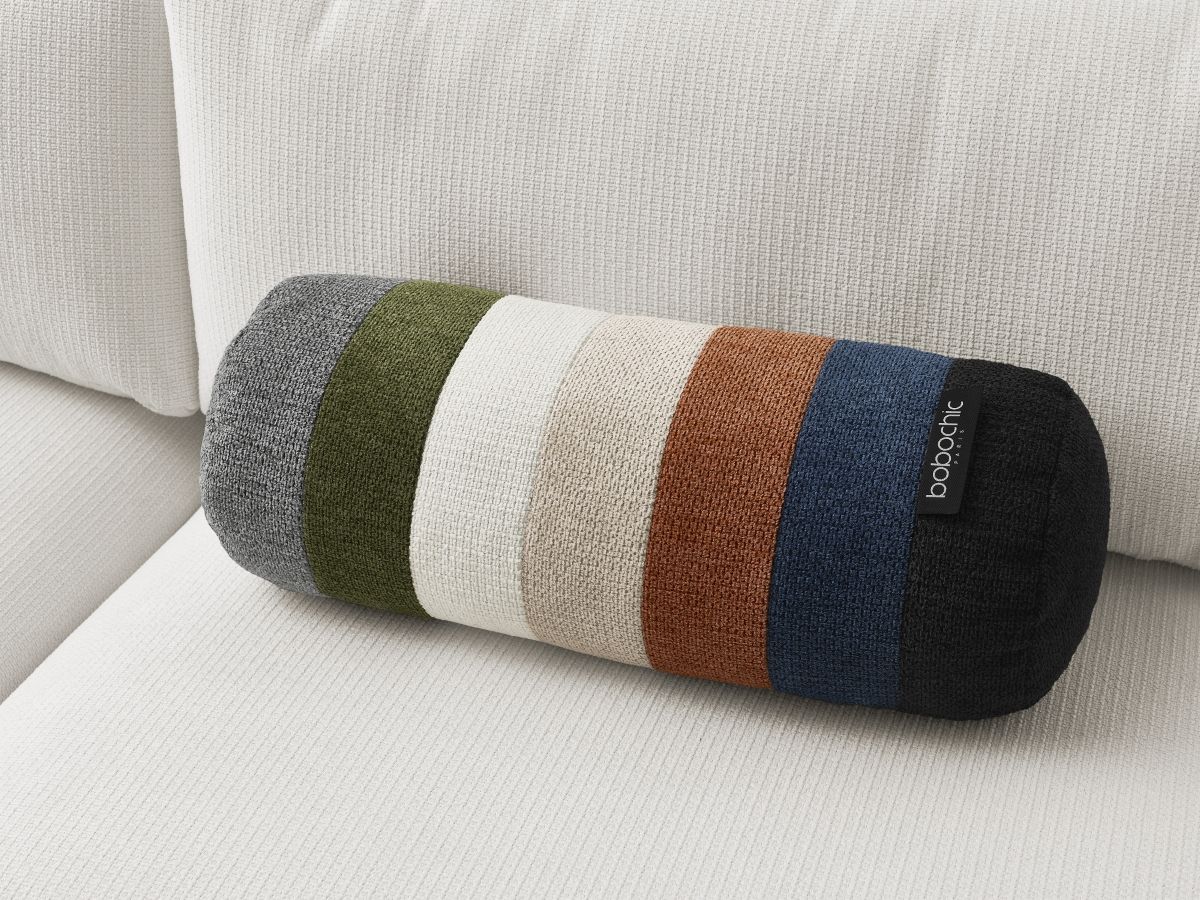 Bobochic Ezechiel Schlafsofa 3-Sitzer mit Bettkasten Melange-Stoff Weiß