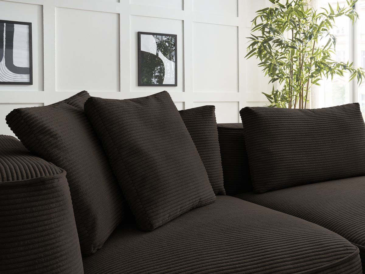 Bobochic Leopold Sofa 3-Sitzer Cordsamt Braun Armlehne links