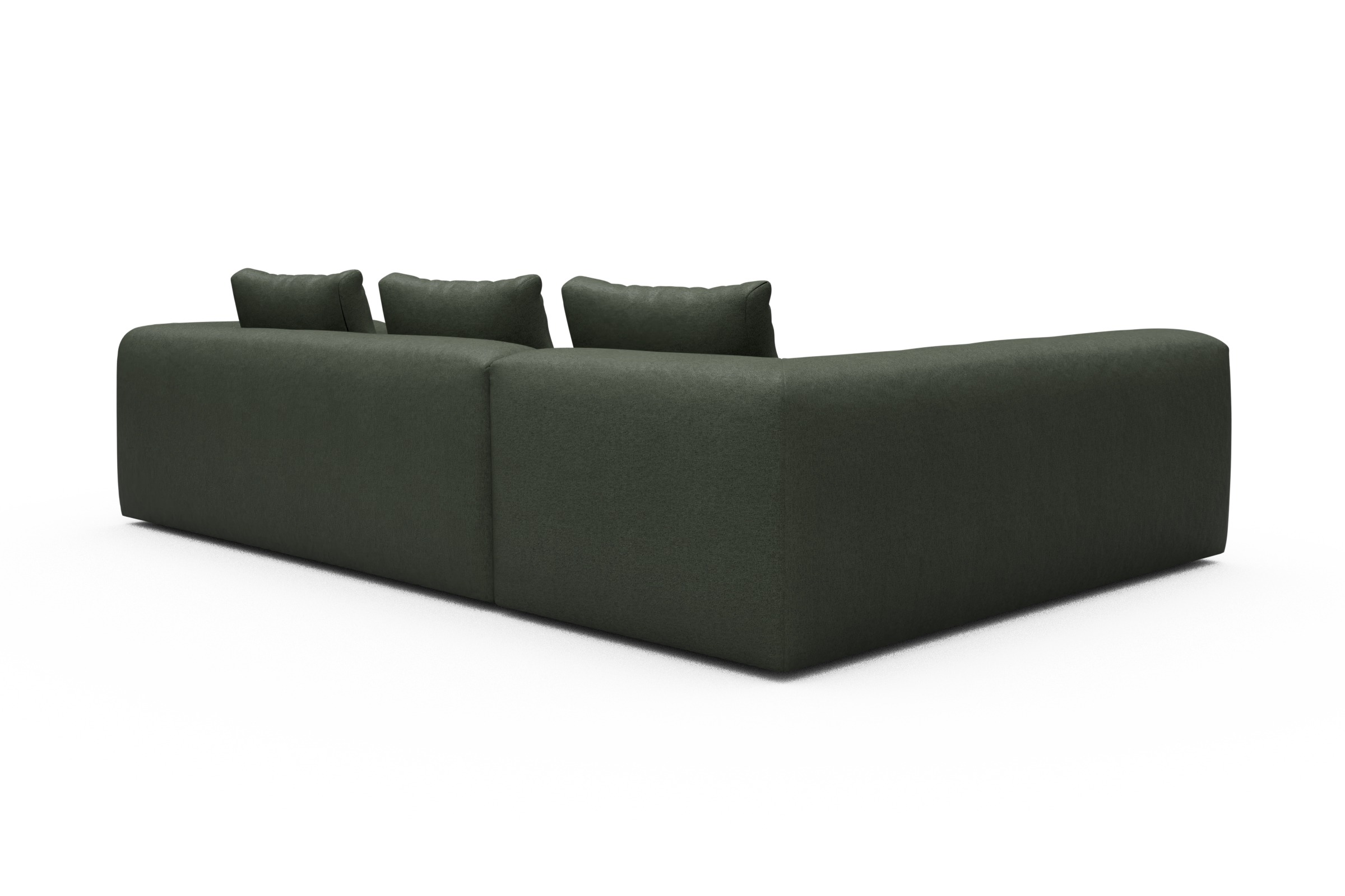 Ecksofa Fred 2x 2,5-Sitzer links offen Denari-Forest-Green