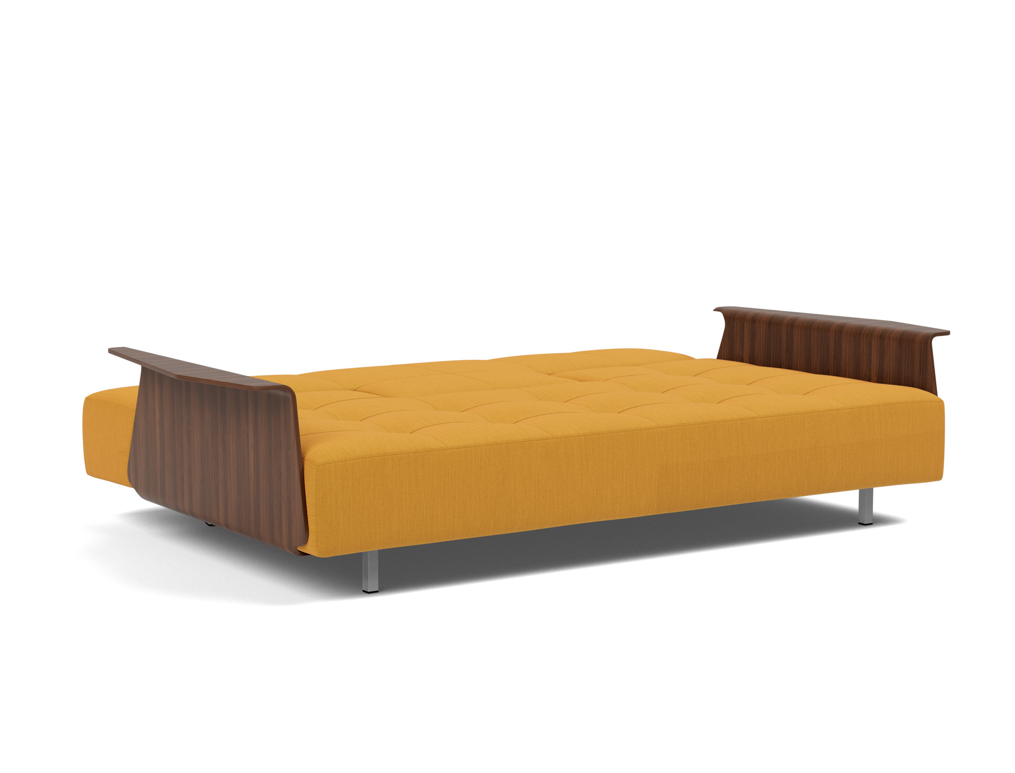 Schlafsofa Long Horn D.E.L. mit Armlehnen Flachgewebe Elegance 507-Burned-Curry