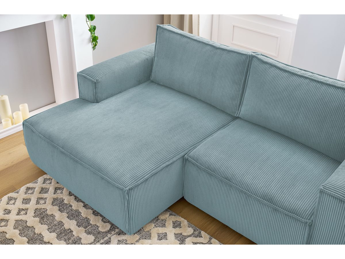 Bobochic Nihad Ecksofa Cordsamt Hellblau Ecke links