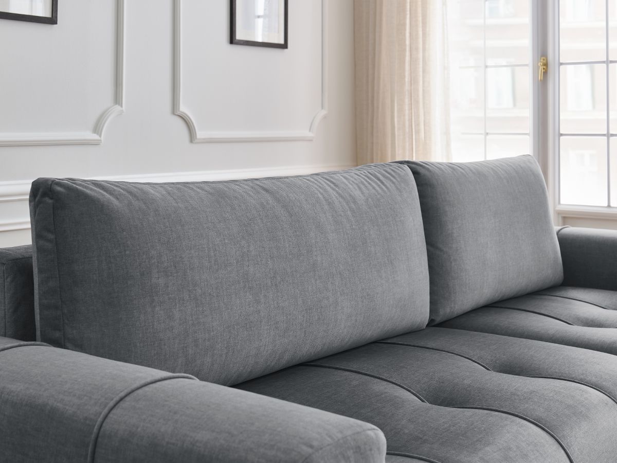 Bobochic Arsene Ecksofa mit Schlaffunktion und Bettkasten 288 × 148 cm Samt Dunkelgrau