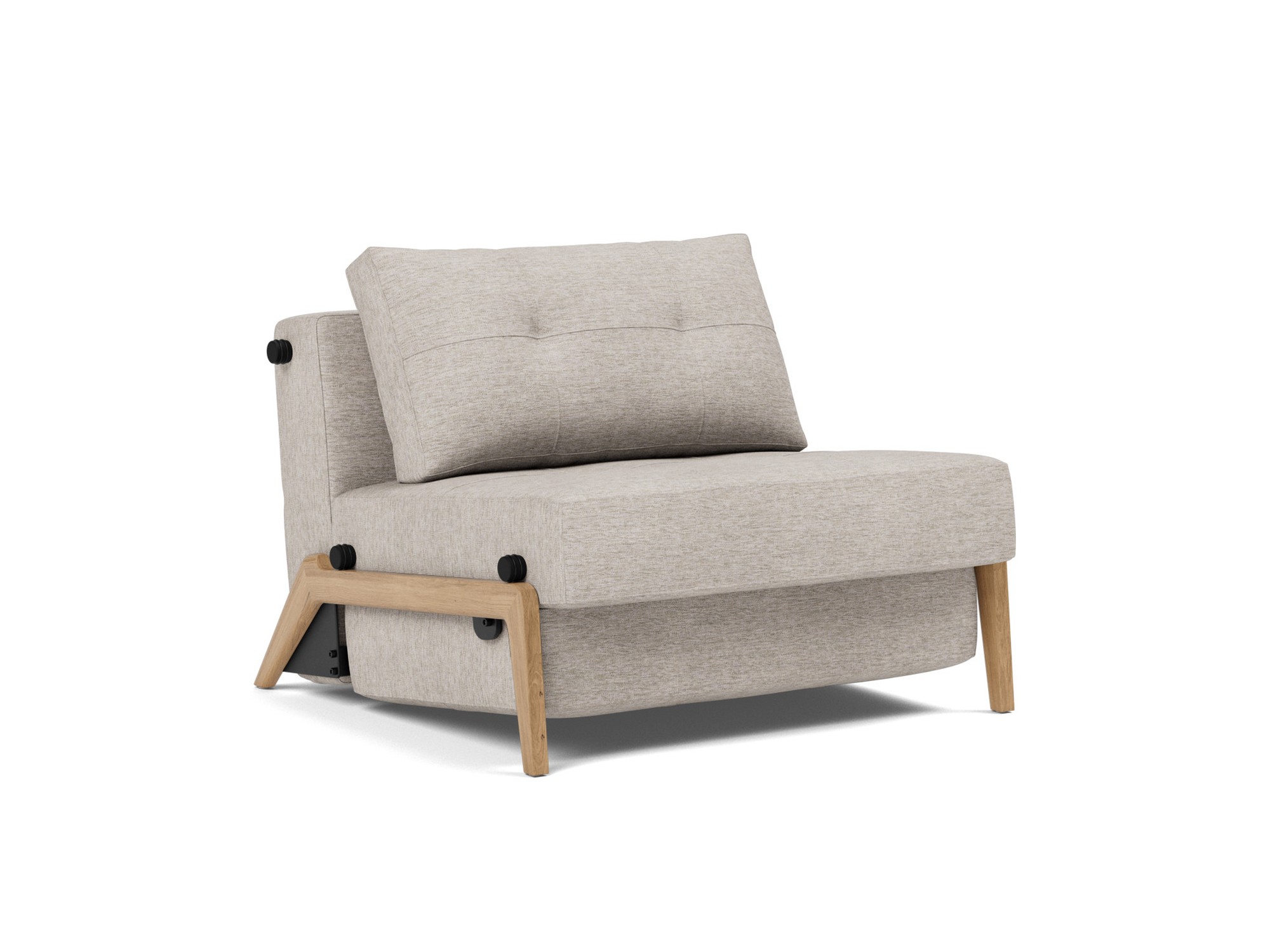 Schlafsessel Cubed 90 Chenille Yuveno 471-Sand Beine Eiche