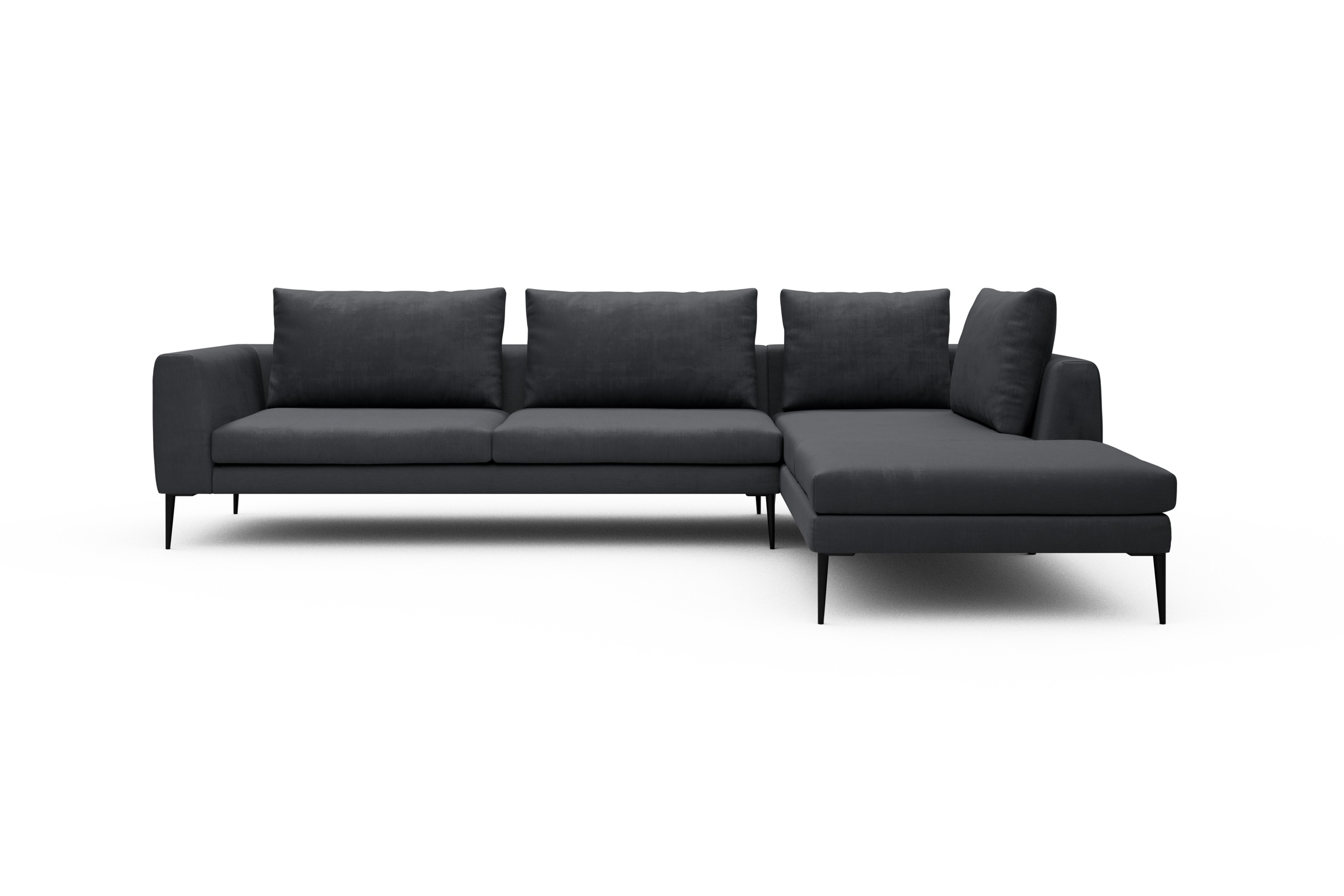 Skandi Home Ecksofa Paul Relax-Ecke links mit 3-Sitzer Cordufine-Slate-Grey moebelfaktor
