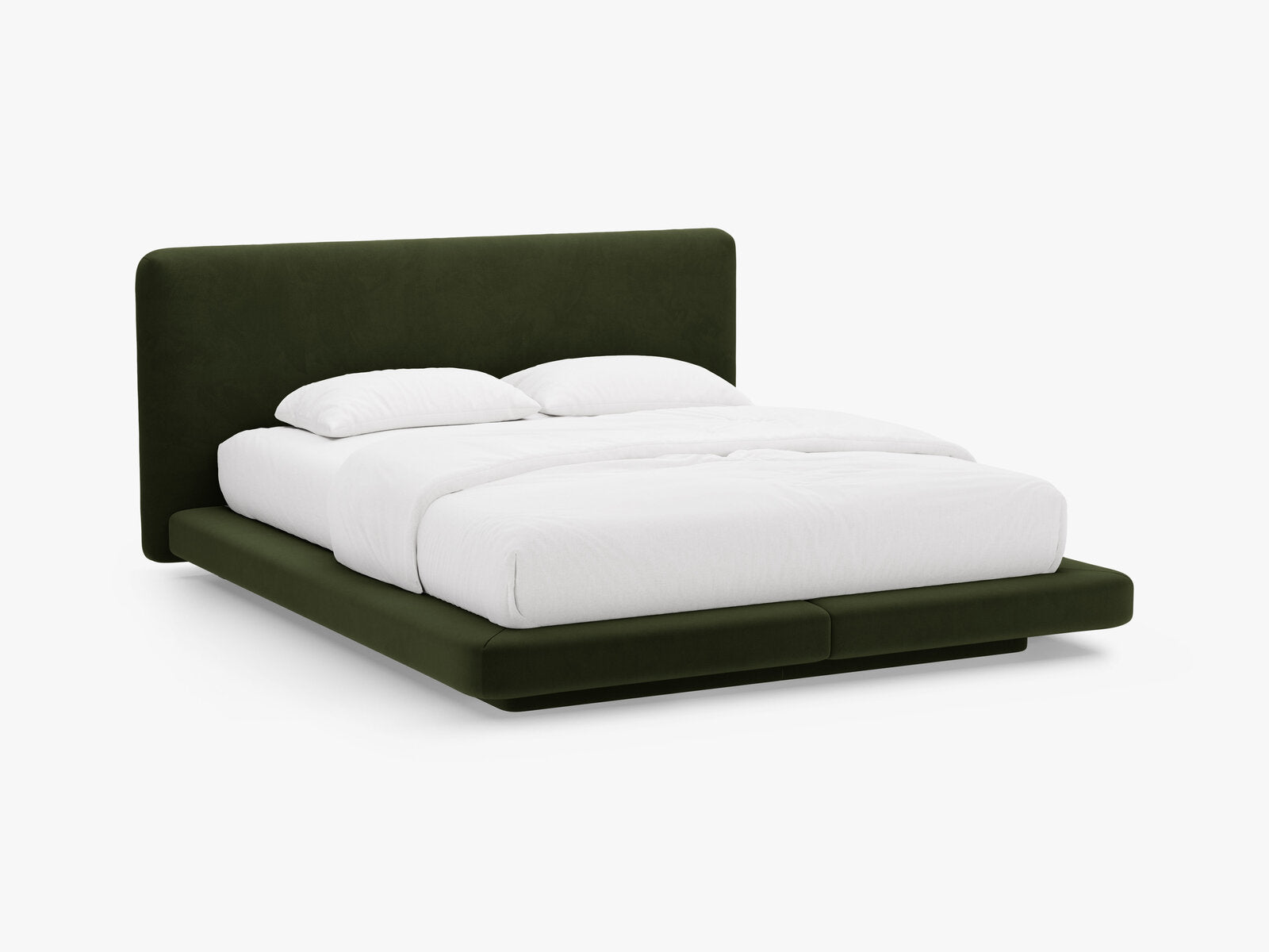 Micadoni Polsterbett mit Kopfteil Linea Samt Magic Velvet Armeegrün 180x200