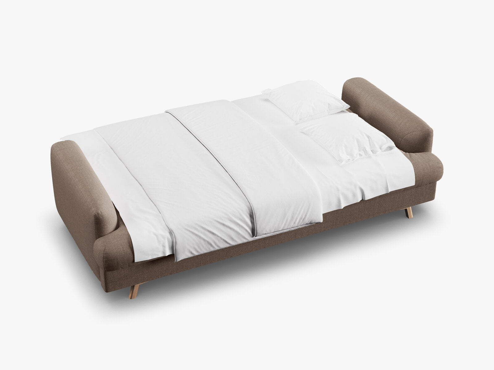 Micadoni Naomi Sofa Mit Bettfunktion Und Stauraum Strukturierter Stoff Liberty Cappuccino