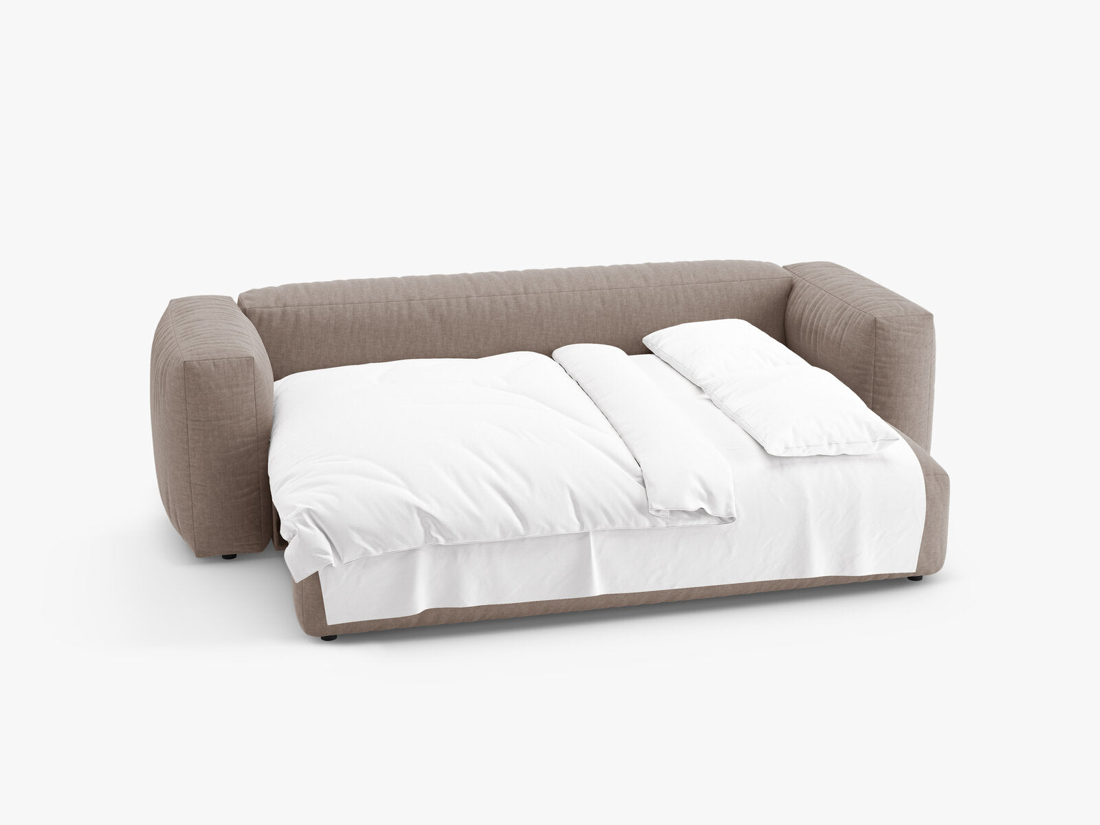 Micadoni Martina Sofa mit Bettfunktion Strukturierter Stoff Boston Dunkelbeige