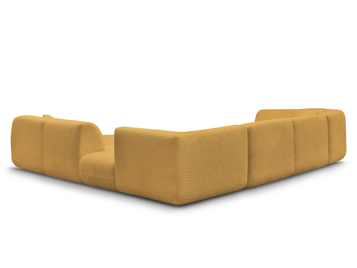 Bobochic Anda Wohnlandschaft mit Pouf 396 × 357 cm Chenille Gelb Ecke rechts