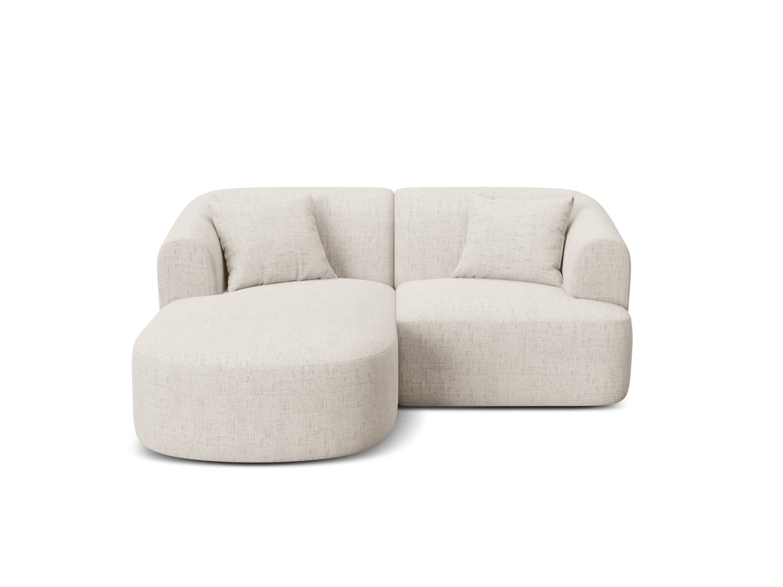 Cosmopolitan Design Ecksofa Campi 3-Sitzer Strukturierter Stoff Moly Helles Beige Links