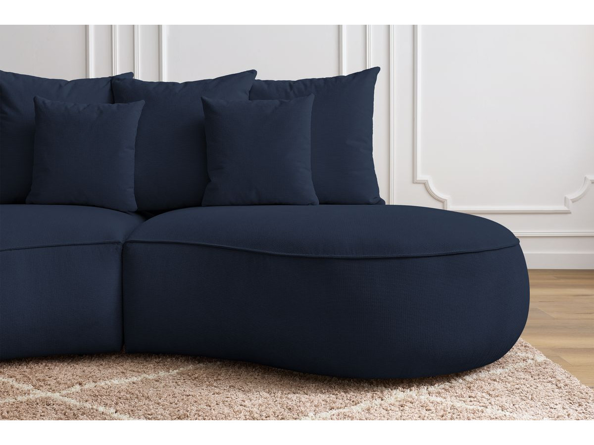 Bobochic Saint-germain Sofa 3-Sitzer Strukturstoff Dunkelblau