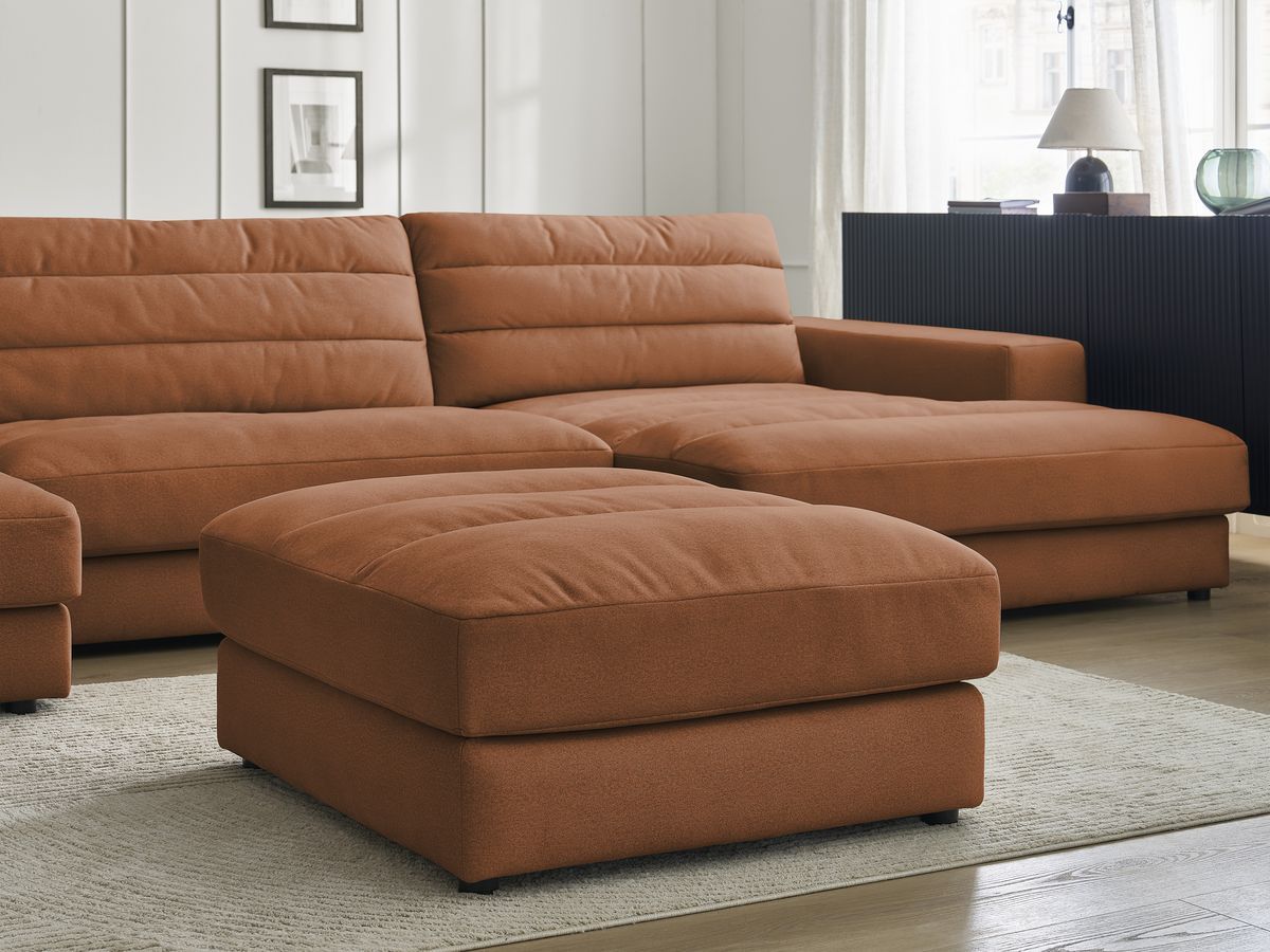 Bobochic Sierra Wohnlandschaft mit Pouf Samt Orange