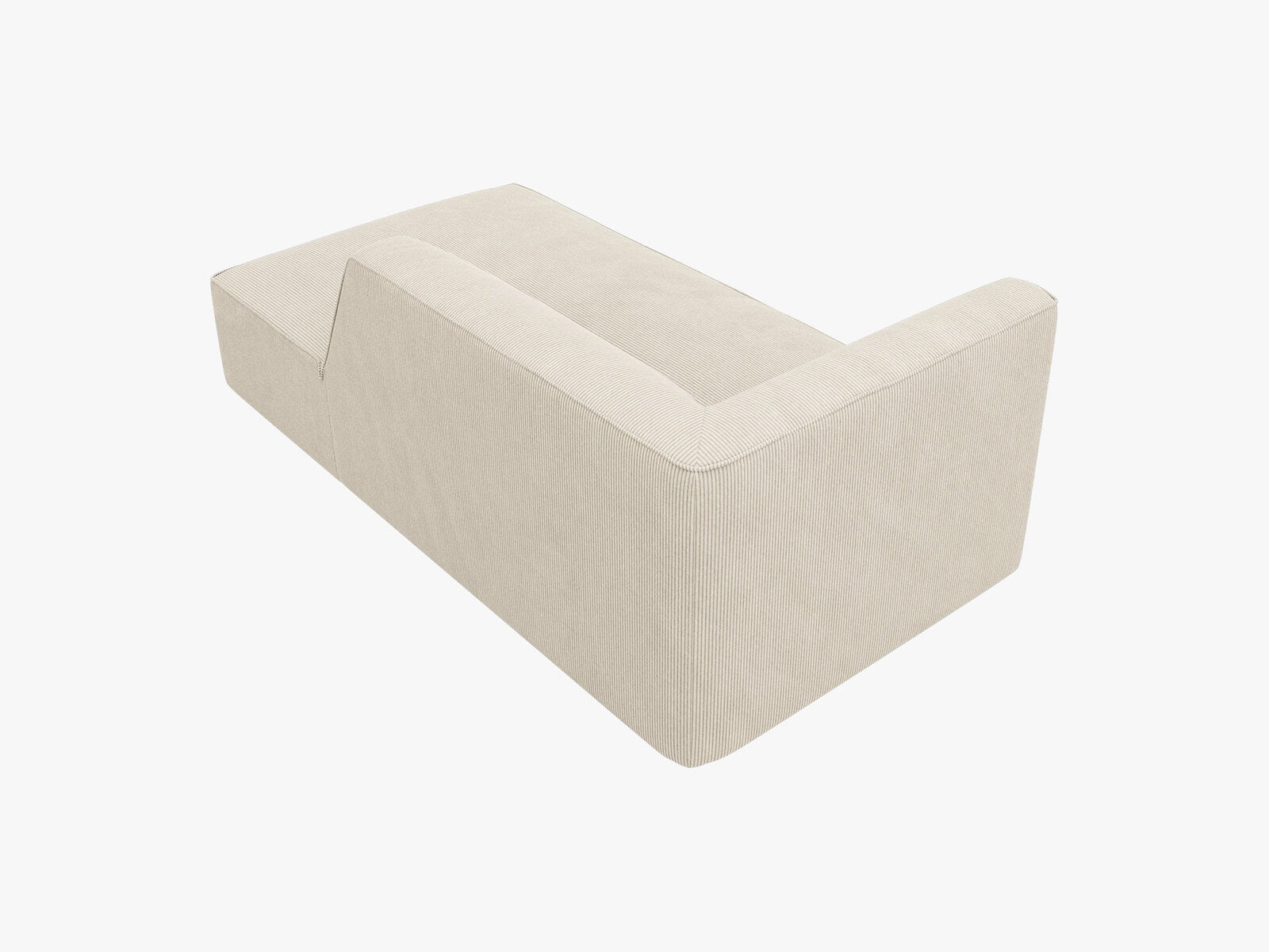 Micadoni Recamiere Ruby 1-Sitzer Rechts Kord Scala Helles Beige