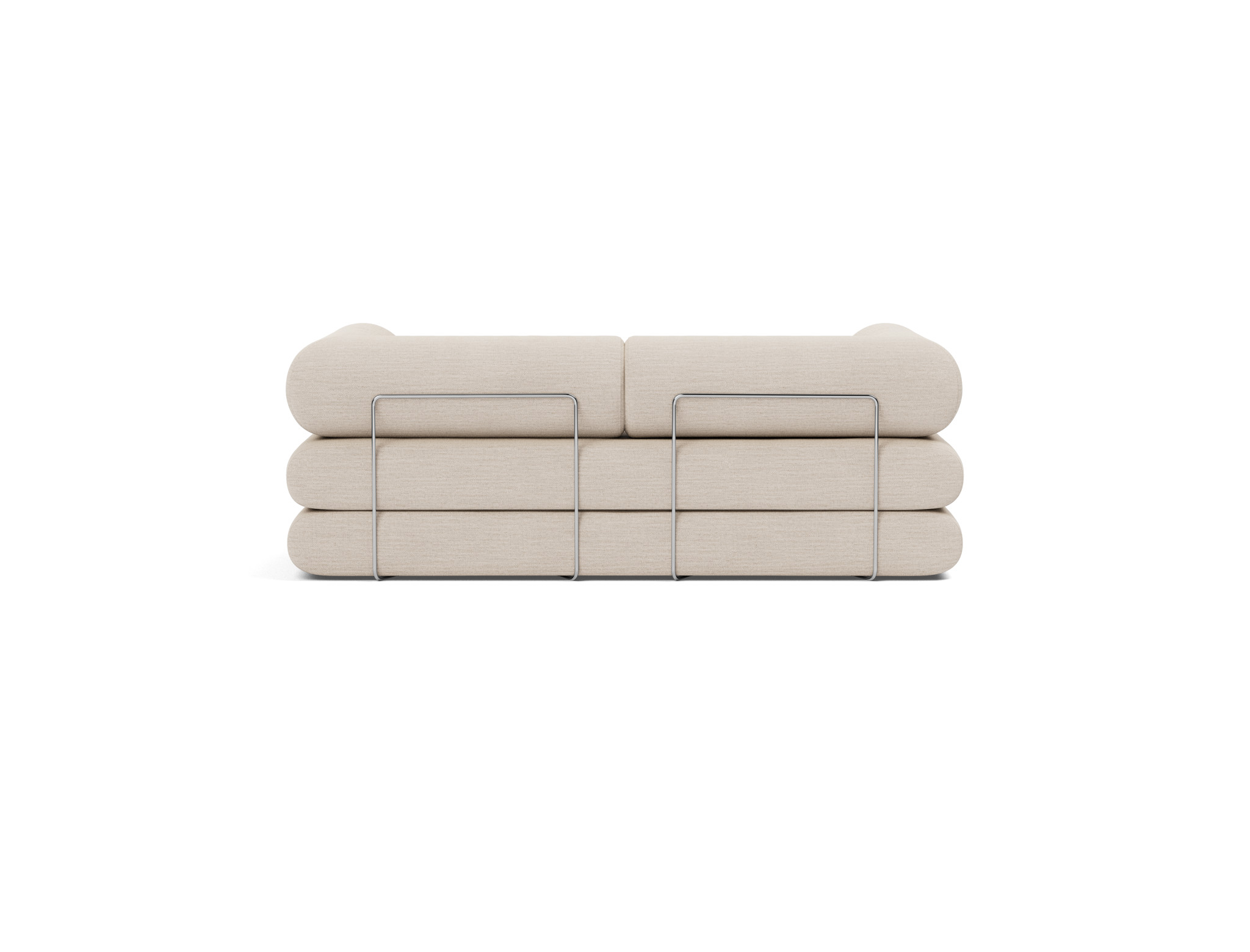Tagesbett Circlus mit L-förmigen Armlehnen Webstoff Blida 612-Sand-Grey