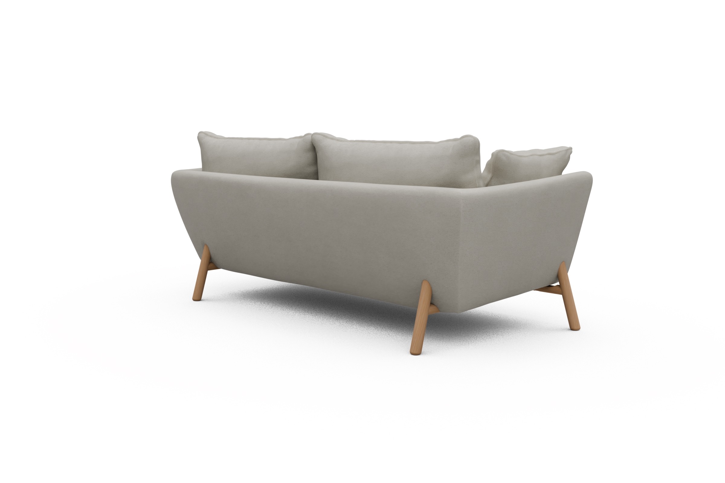 Sofa Emil PREMIUM 2-Sitzer Beinfarbe Eiche Natur Denari-Clean-Beige