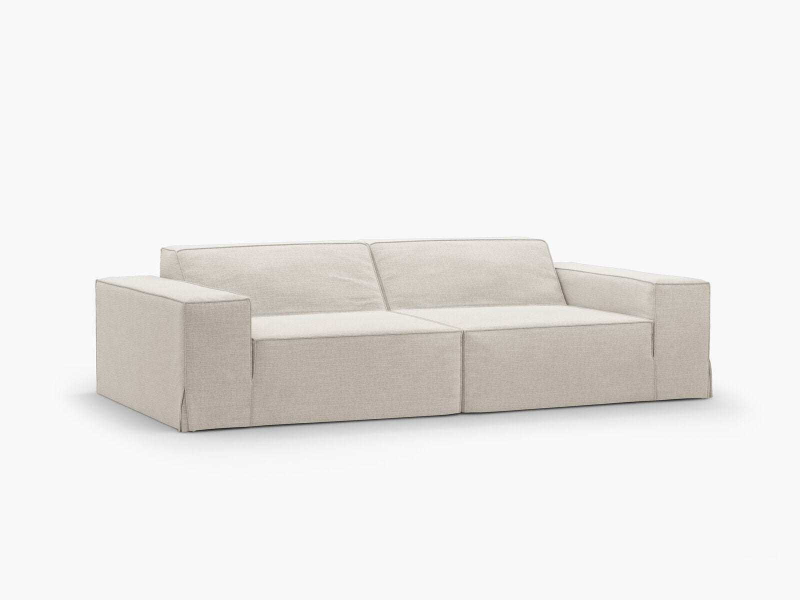 Micadoni 3-Sitzer Sofa Jodie Strukturierter Stoff Lins Natur