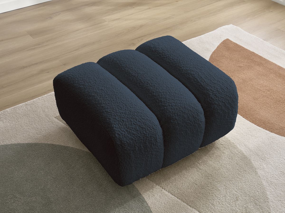 Bobochic Talia Pouf Bouclé-Stoff Dunkelblau