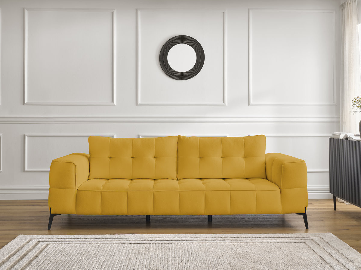 Bobochic Anis Sofa 3-Sitzer Strukturstoff Gelb