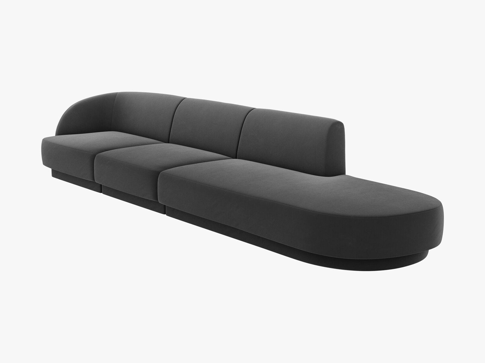 Micadoni Sofa Miley 4-Sitzer Rechts Samt Bluvel Grau