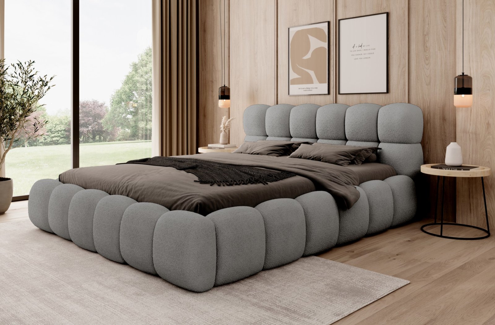 Polsterbett Vento Boucle 180x200 mit Metallrahmen Quelle 92