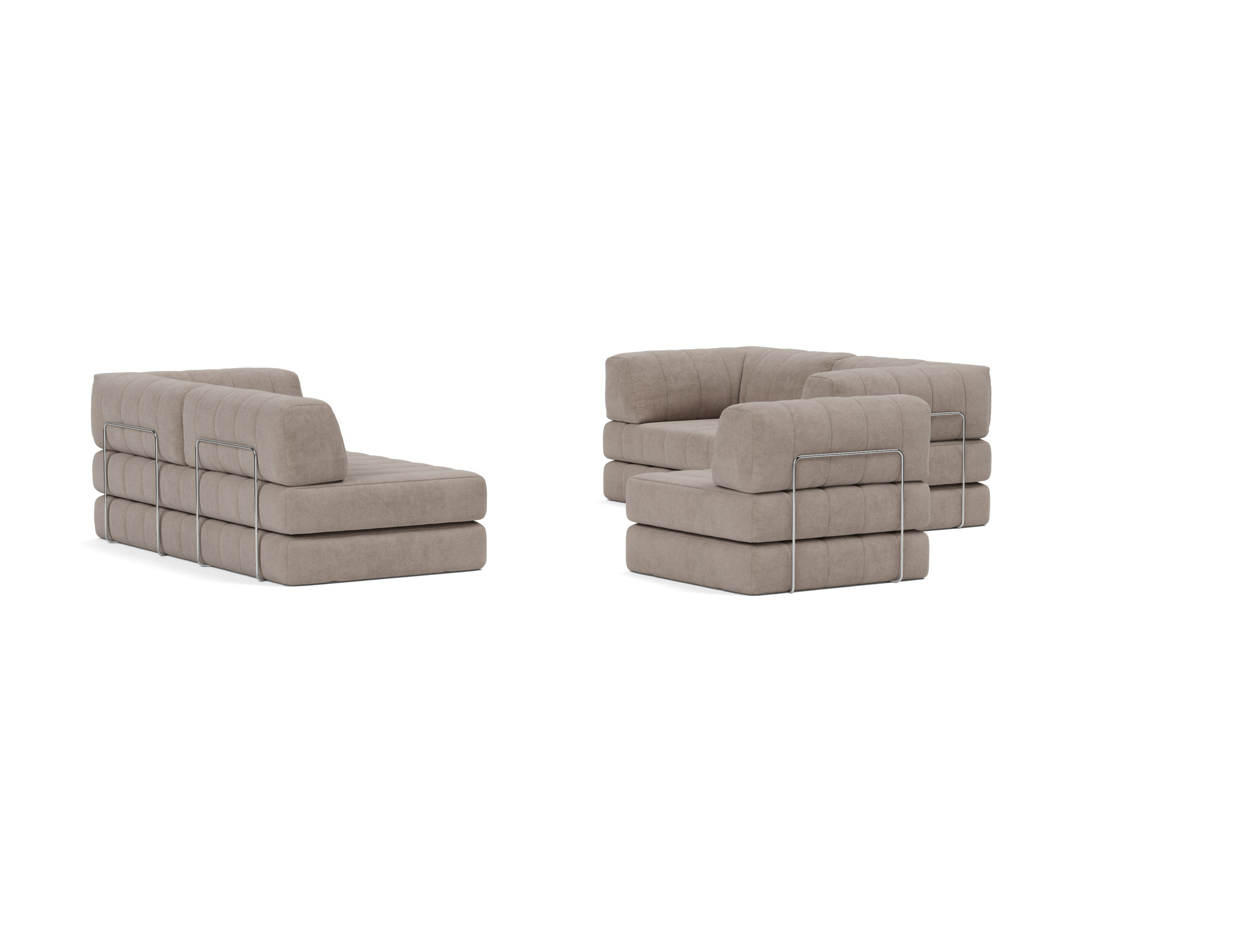 Eck-Schlafsofa CozyPad mit Armlehnen Kord Cordufine 318-Beige