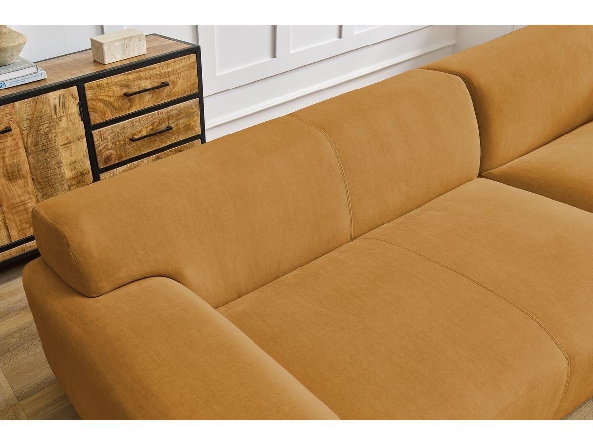 Bobochic Lavena Ecksofa 272 × 220 cm Samt Gelb Ecke rechts