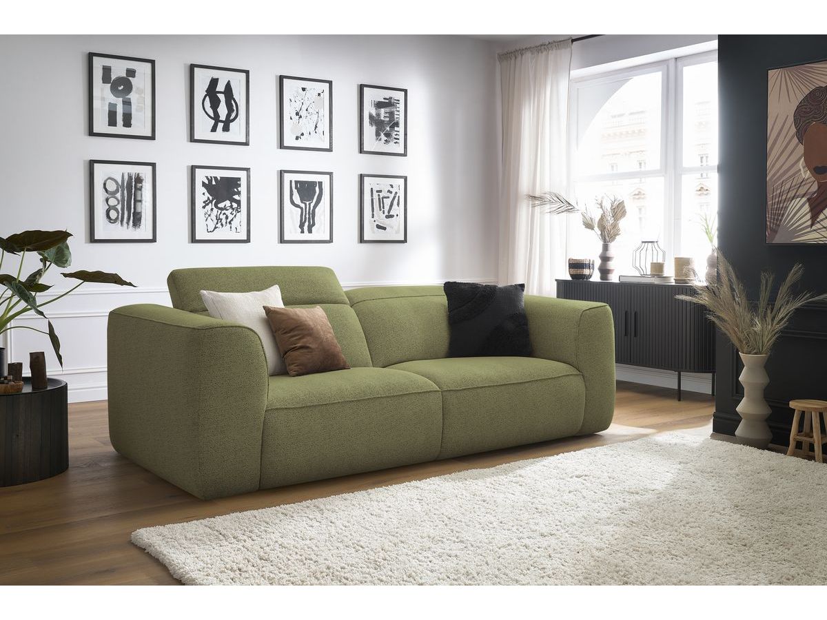 Bobochic William Sofa 3-Sitzer Melange-Stoff Grün