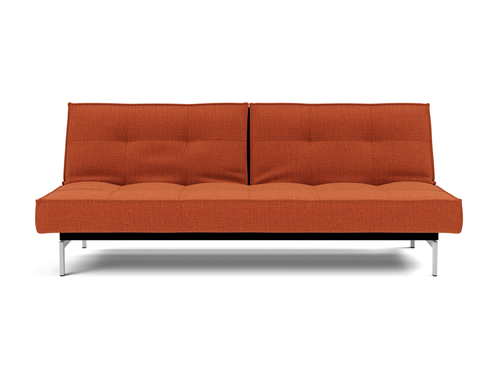 Schlafsofa Splitback Chenille Esina 412-Rust-Orange Beine Chrom