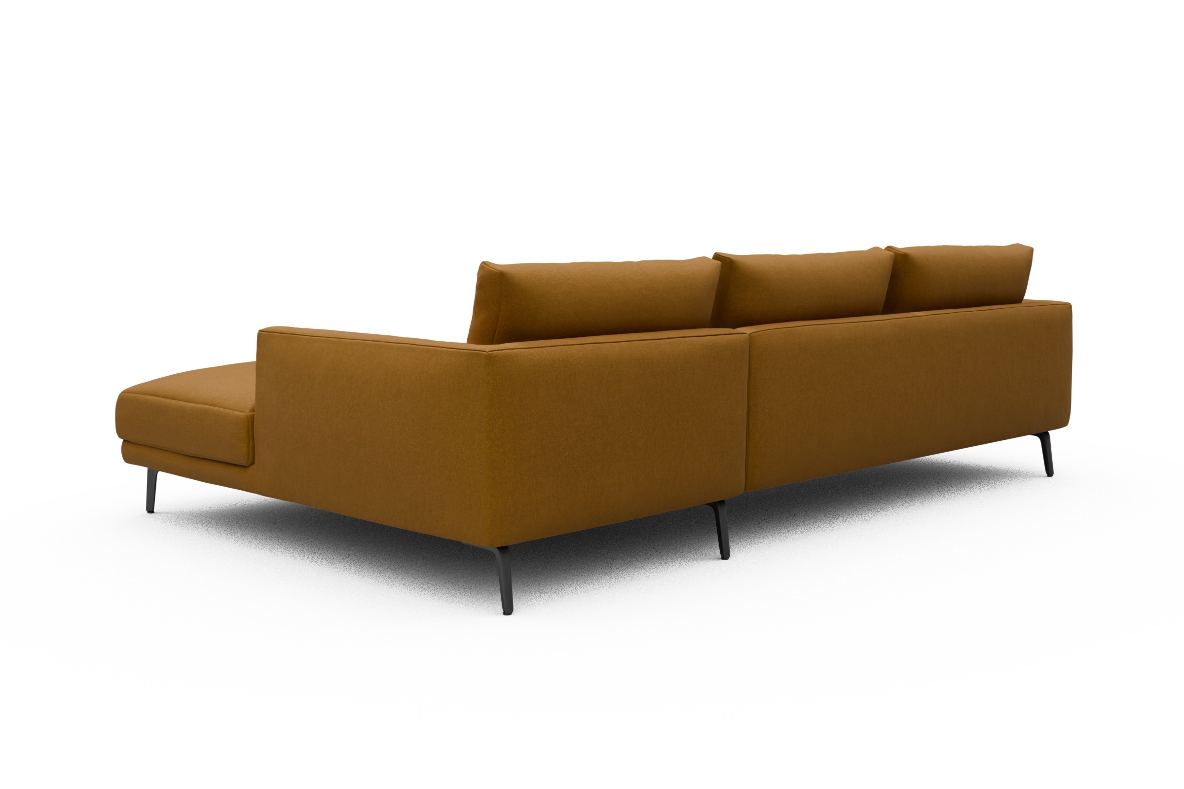 Ecksofa Karl Chaiselongue rechts mit 2,5-Sitzer Satya-Ocre