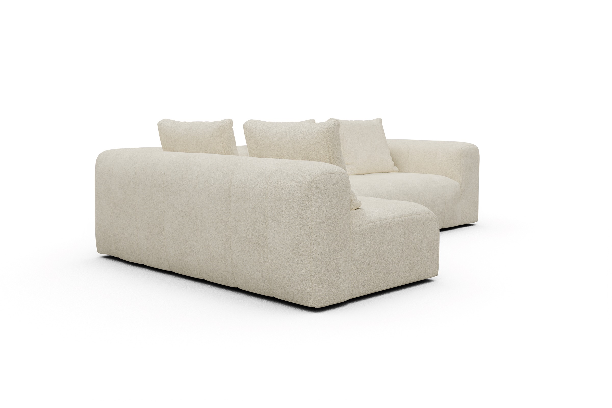 Ecksofa Hugo 2x 2,5-Sitzer Armlehne rechts Boucle-Off-White