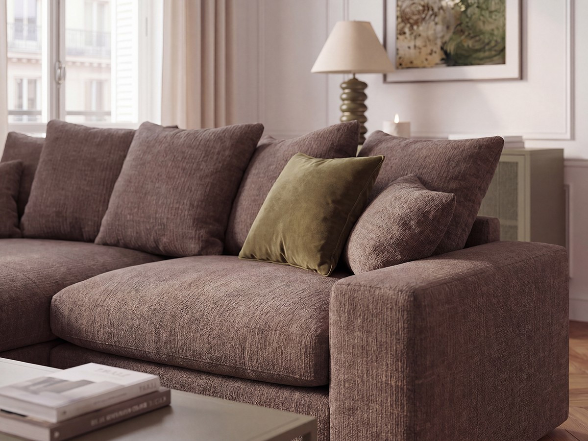 Bobochic Nevada Ecksofa Stoff Braun