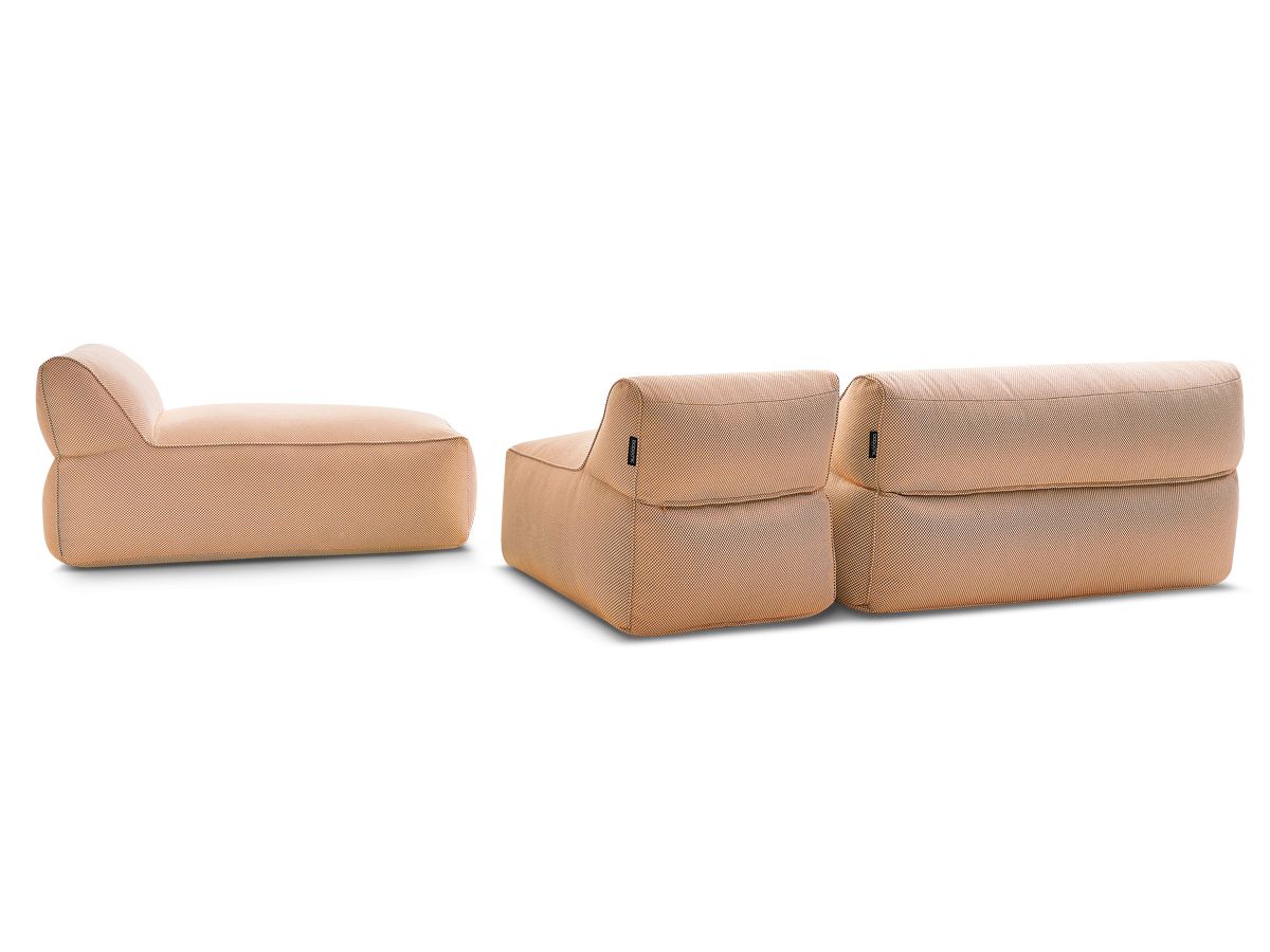Bobochic Riviera Gartensofa 4-Sitzer Melange-Stoff Orange