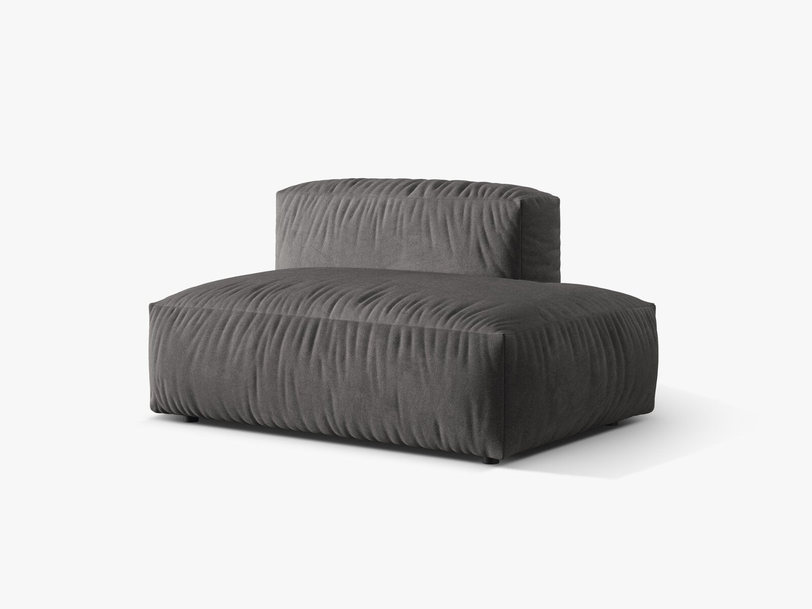 Micadoni Ecksofa-Modul Martina 1-Sitzer Samt Vogue Grau Rechts