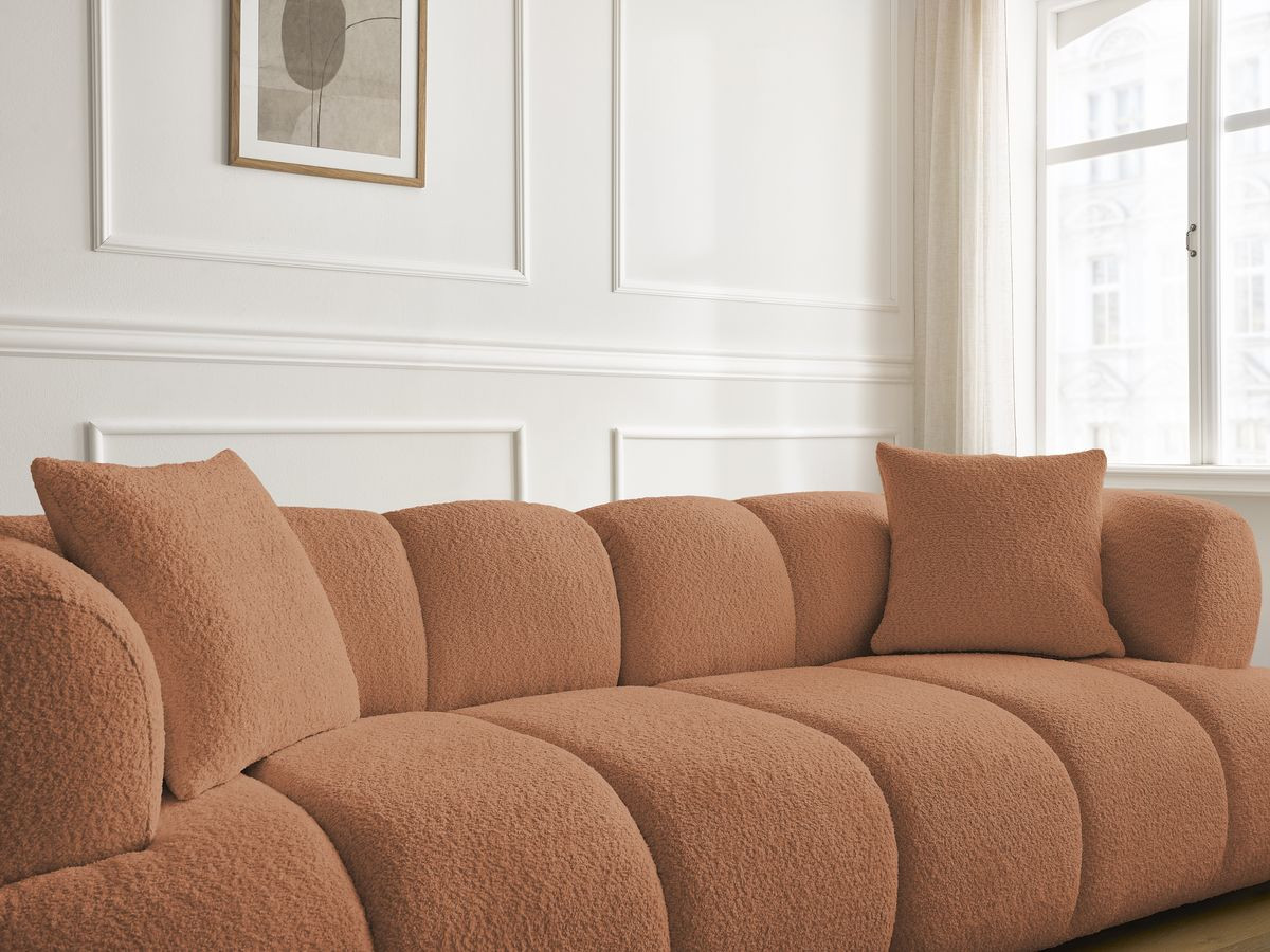 Bobochic Pamira Sofa 3-Sitzer Bouclé-Stoff Orange