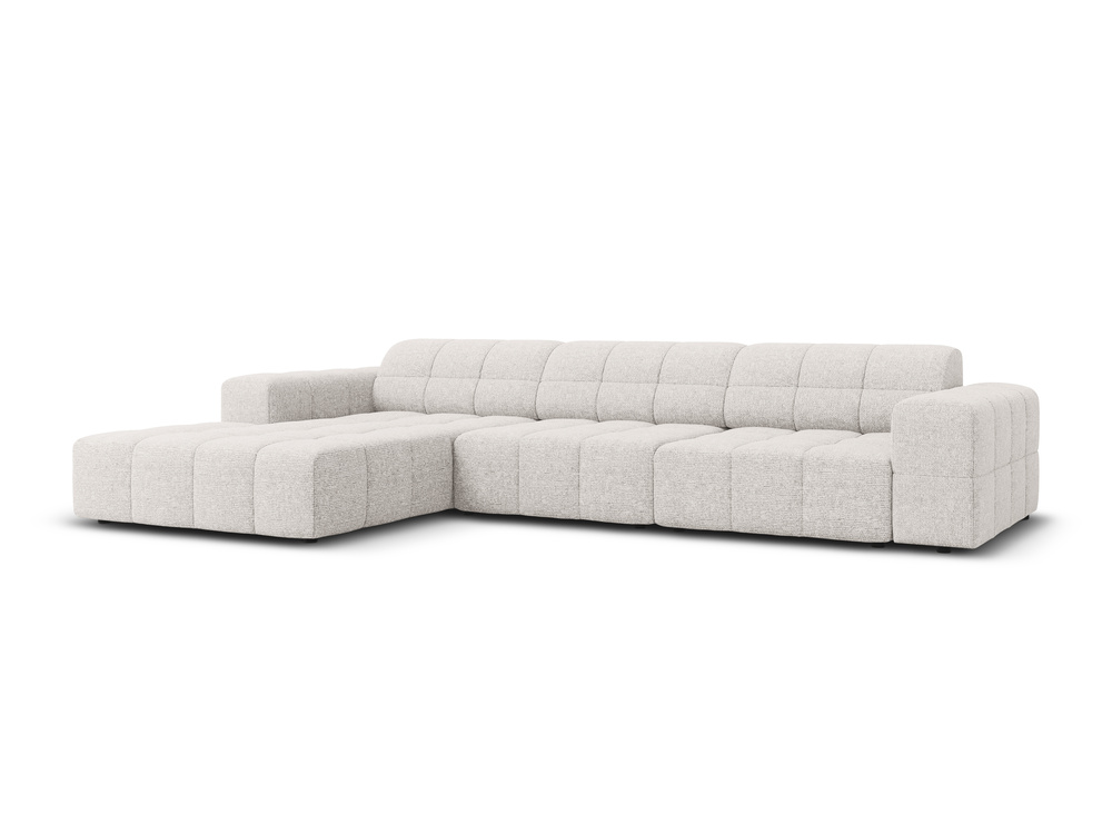 Cosmopolitan Design Ecksofa Chicago 4-Sitzer Chenille Haga Hellgrau Links
