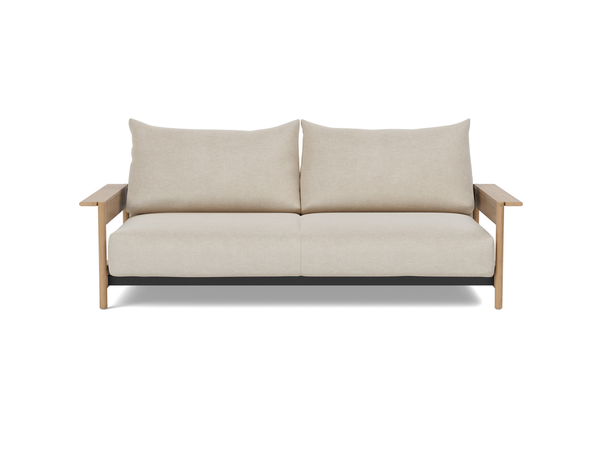 Schlafsofa Malloy Wood Flachgewebe Phobos 586-Latte