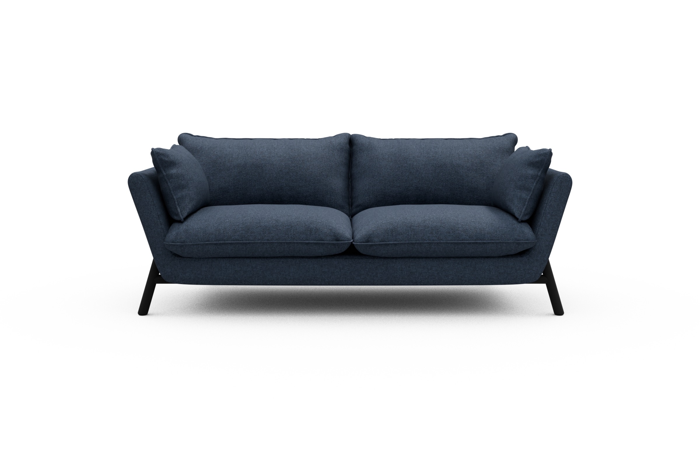 Skandi Home Sofa Emil PREMIUM 2-Sitzer Beinfarbe Eiche Schwarz Sama-Deep-Blue moebelfaktor
