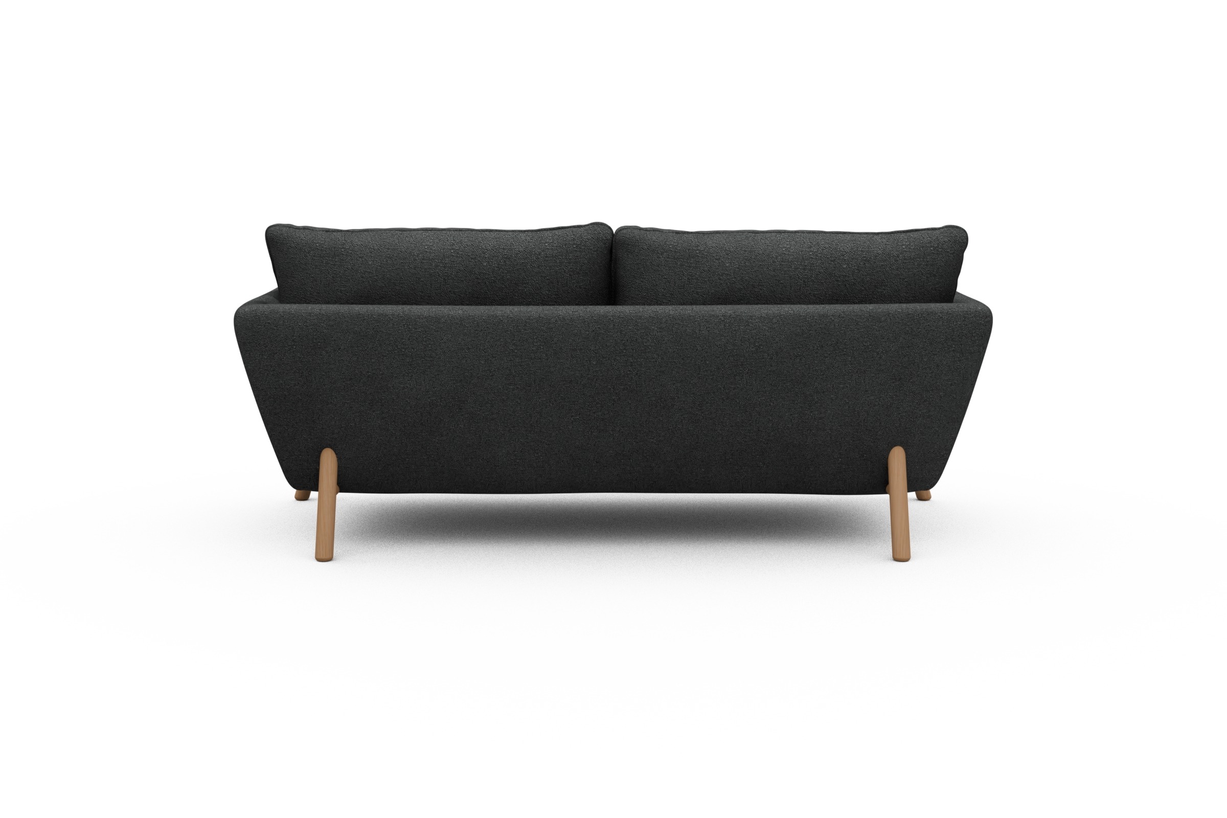 Sofa Emil 2-Sitzer Beinfarbe Eiche Natur Boucle-Charcoal