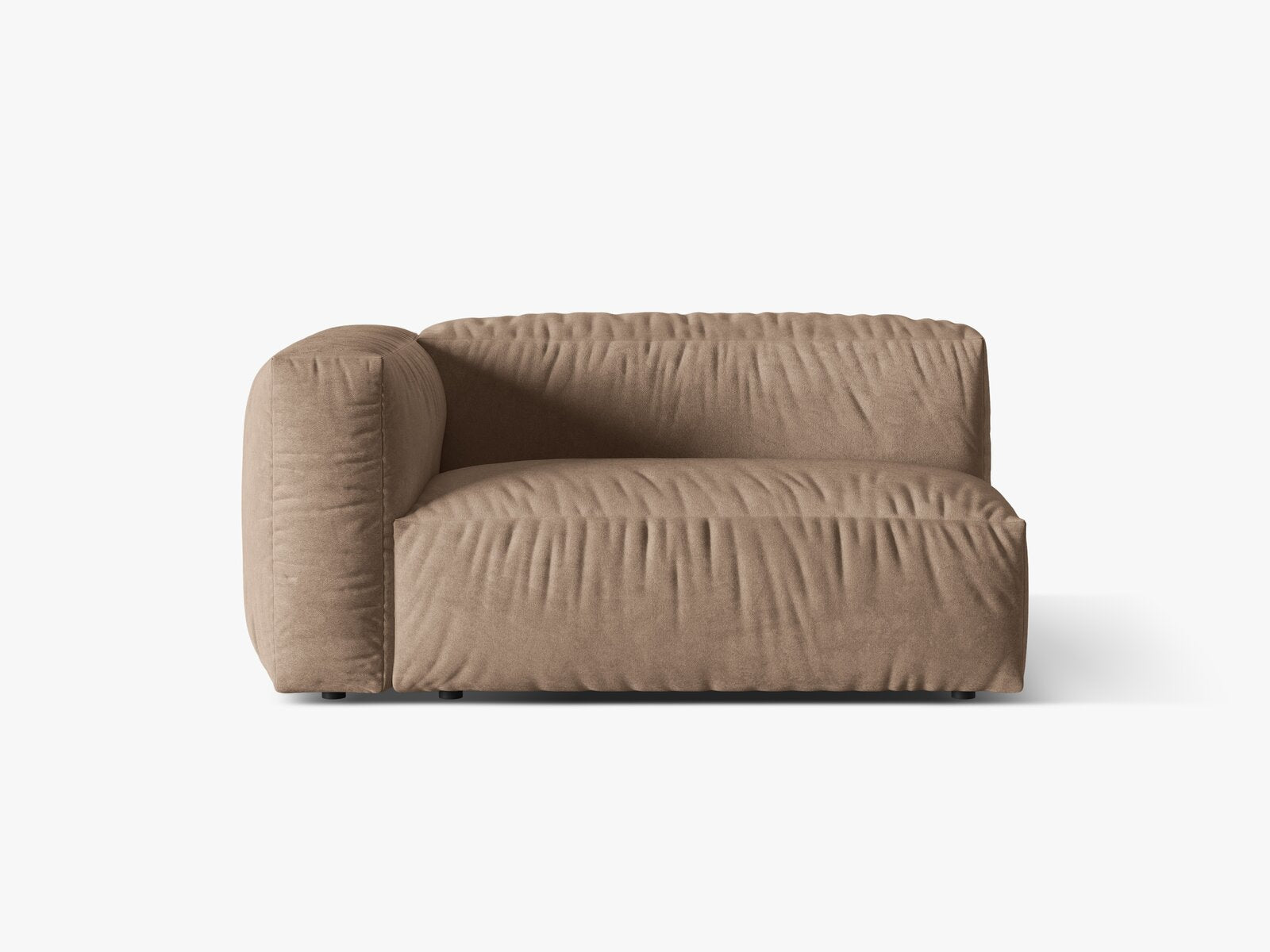 Micadoni Eckmodul Martina 1-Sitzer Groß Links Samt Vogue Dunkelbeige