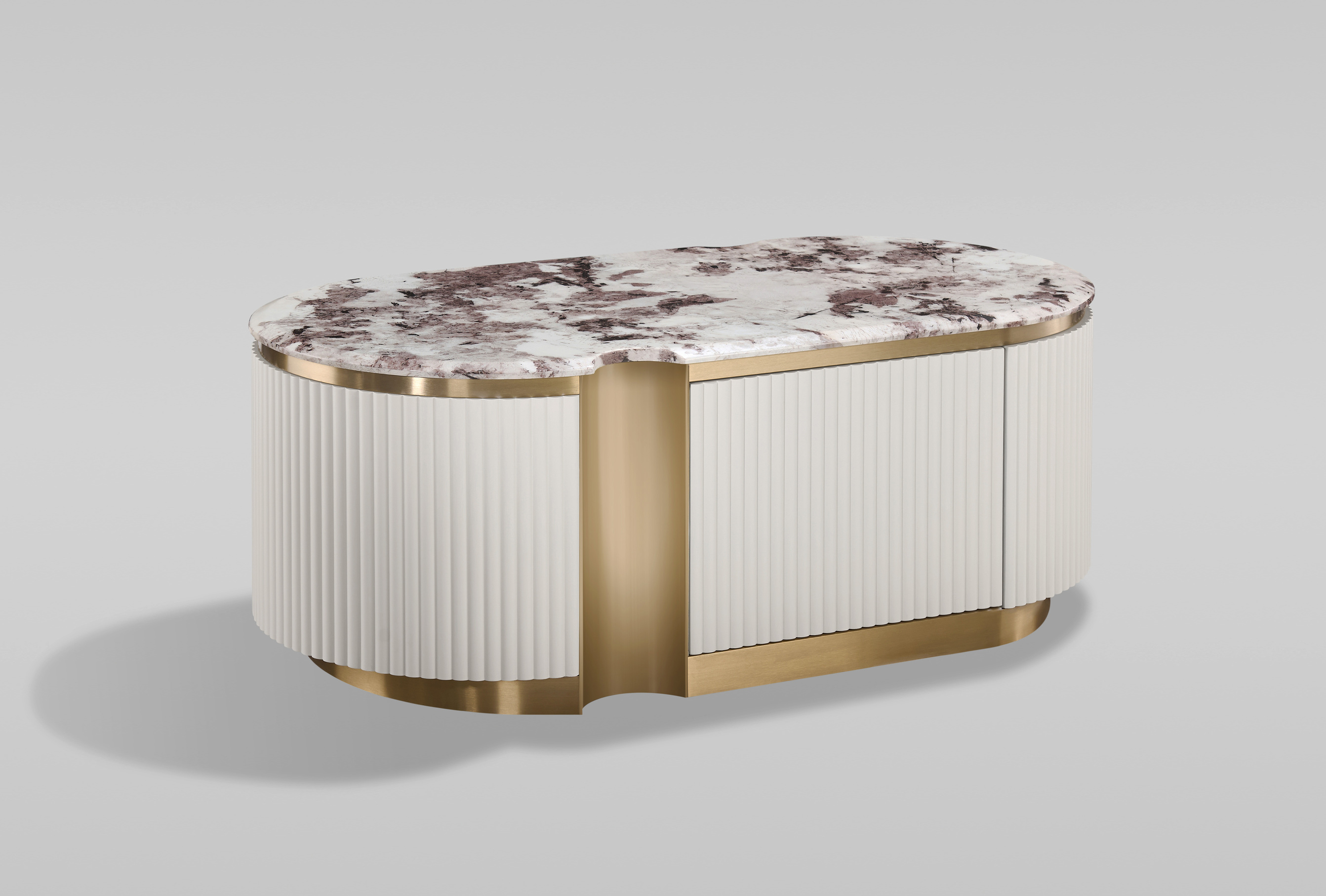 Livin Hill Couchtisch Stilig 122 × 60 × 45 cm Ecru-Weiß, Platte Taupe/Kühles Dunkelbraun